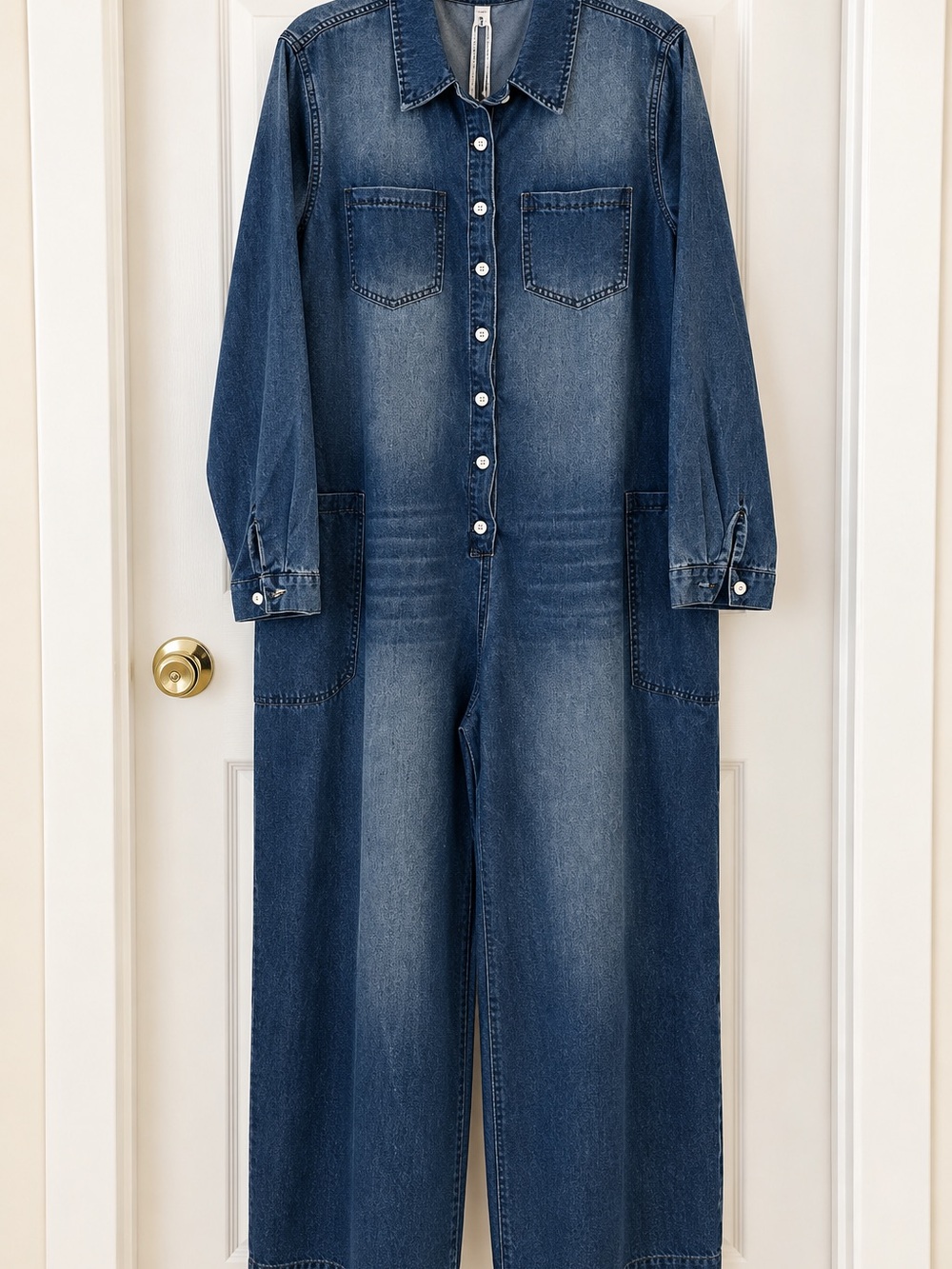 OOZEE Denim Wide Leg Utility Jumpsuit/ Workwear Size L